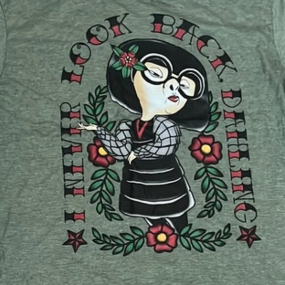 New, Unworn, Heather Green Graphic T-Shirt with Edna Mode - Picture 1 of 4
